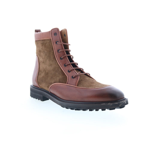 Pastori by Di Bianco Macrinus Mens Brown Suede Lace Up Casual Dress Boots