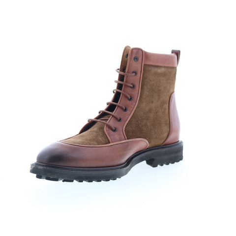 Pastori by Di Bianco Macrinus Mens Brown Suede Lace Up Casual Dress Boots