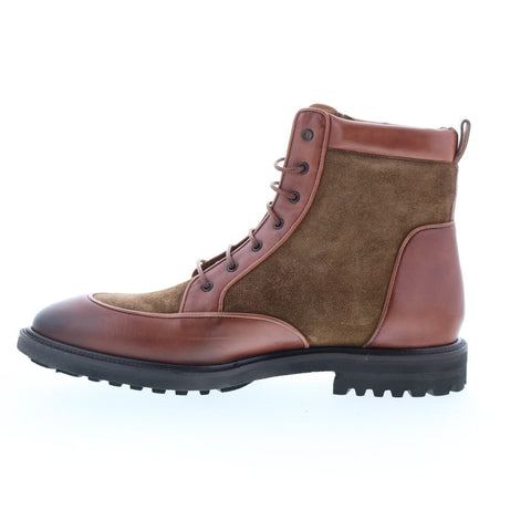 Pastori by Di Bianco Macrinus Mens Brown Suede Lace Up Casual Dress Boots