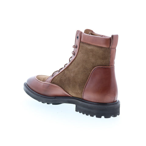 Pastori by Di Bianco Macrinus Mens Brown Suede Lace Up Casual Dress Boots