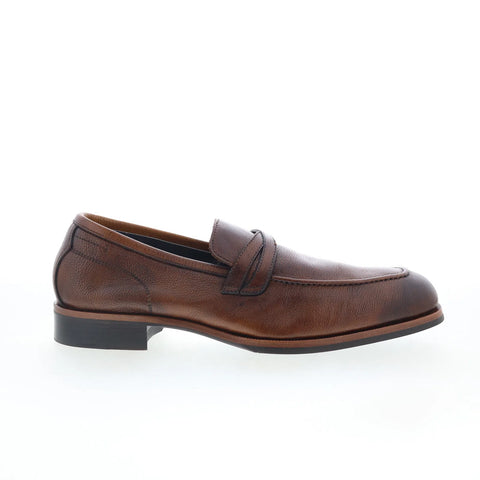 Di Bianco Manzoni Ciana Mens Brown Leather Loafers & Slip Ons Penny Shoes
