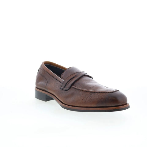 Di Bianco Manzoni Ciana Mens Brown Leather Loafers & Slip Ons Penny Shoes