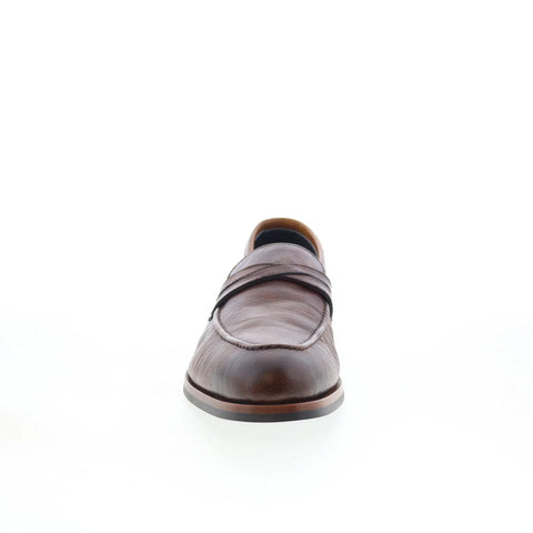 Di Bianco Manzoni Ciana Mens Brown Leather Loafers & Slip Ons Penny Shoes