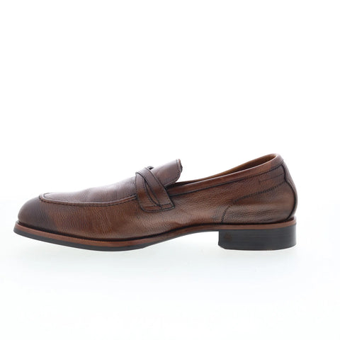 Di Bianco Manzoni Ciana Mens Brown Leather Loafers & Slip Ons Penny Shoes