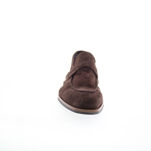 Di Bianco Manzoni Mens Brown Suede Slip On Loafers & Slip Ons Penny Shoes