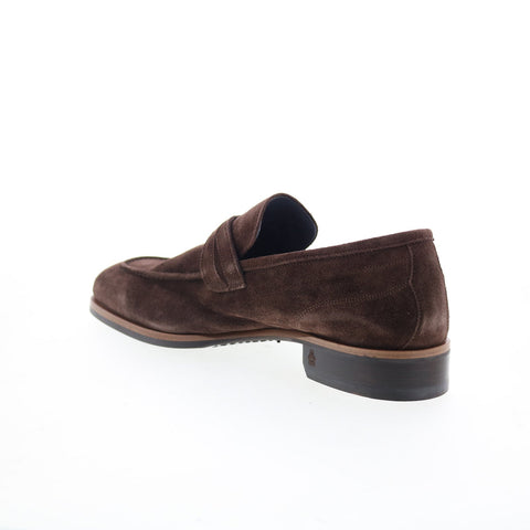 Di Bianco Manzoni Mens Brown Suede Slip On Loafers & Slip Ons Penny Shoes
