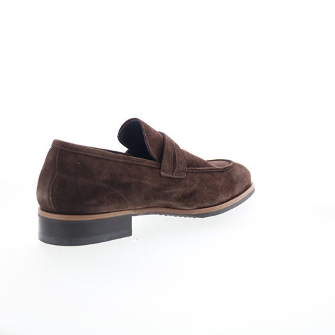 Di Bianco Manzoni Mens Brown Suede Slip On Loafers & Slip Ons Penny Shoes