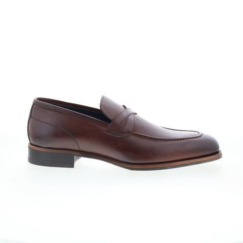 Di Bianco Manzoni Mens Brown Leather Slip On Loafers & Slip Ons Casual Shoes