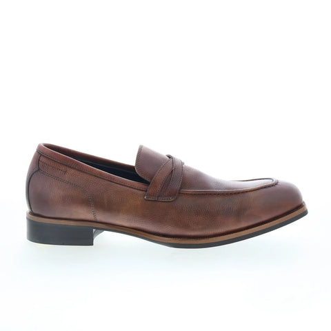 Di Bianco Manzoni Mens Brown Leather Slip On Loafers & Slip Ons Penny Shoes