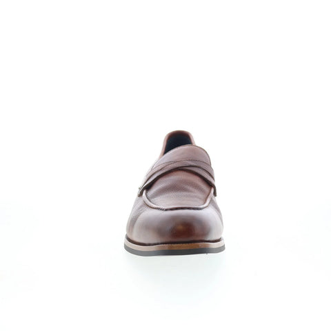 Di Bianco Manzoni Mens Brown Leather Slip On Loafers & Slip Ons Penny Shoes