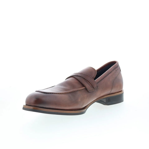 Di Bianco Manzoni Mens Brown Leather Slip On Loafers & Slip Ons Penny Shoes
