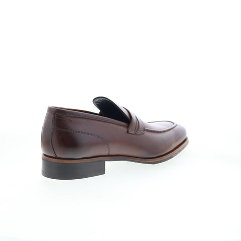 Di Bianco Manzoni Mens Brown Leather Slip On Loafers & Slip Ons Casual Shoes