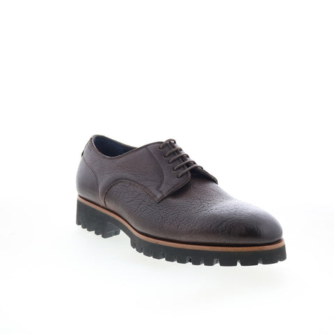 Di Bianco Marano Mens Brown Leather Lace Up Oxfords & Lace Ups Casual Shoes