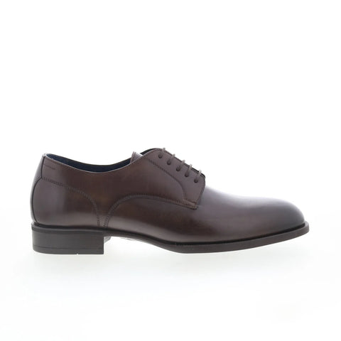 Di Bianco Marano Mens Brown Leather Lace Up Oxfords & Lace Ups Plain Toe Shoes