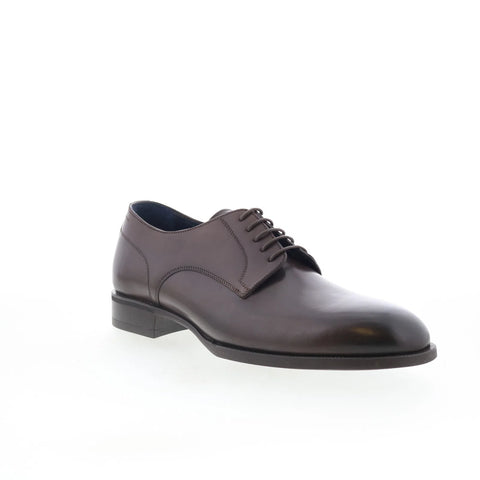 Di Bianco Marano Mens Brown Leather Lace Up Oxfords & Lace Ups Plain Toe Shoes