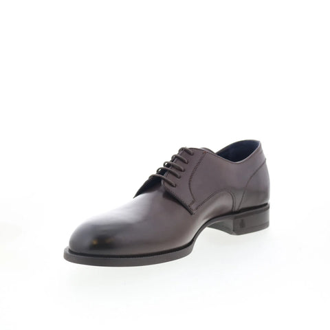 Di Bianco Marano Mens Brown Leather Lace Up Oxfords & Lace Ups Plain Toe Shoes