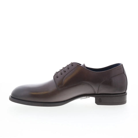 Di Bianco Marano Mens Brown Leather Lace Up Oxfords & Lace Ups Plain Toe Shoes