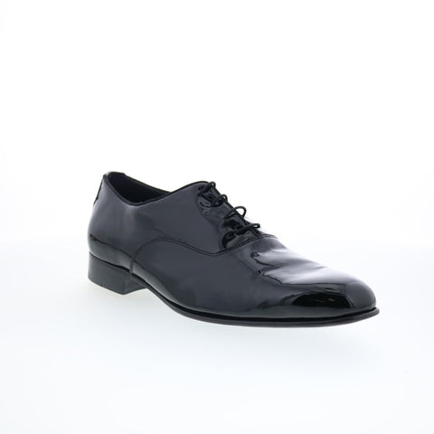 Di Bianco Marianella Mens Black Leather Oxfords & Lace Ups Plain Toe Shoes