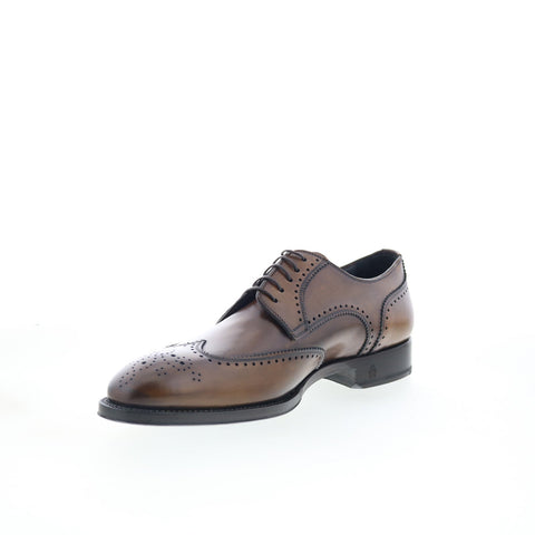 Di Bianco Matera Mens Brown Oxfords & Lace Ups Wingtip & Brogue Shoes