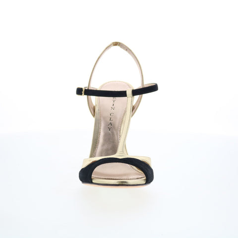Martin Clay Camoscio Nero MC455 Womens Gold Leather Pumps Heels Shoes