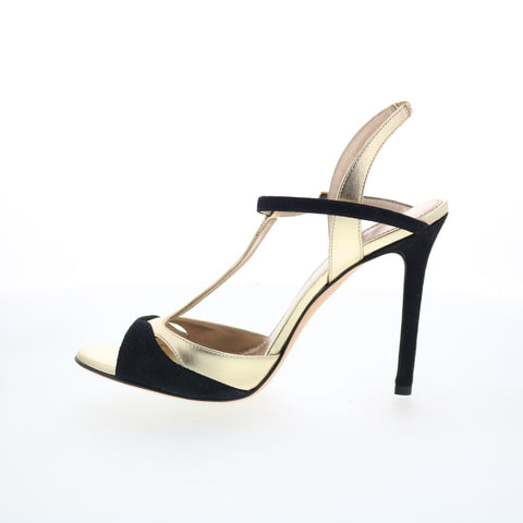 Martin Clay Camoscio Nero MC455 Womens Gold Leather Pumps Heels Shoes