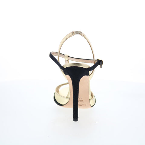 Martin Clay Camoscio Nero MC455 Womens Gold Leather Pumps Heels Shoes
