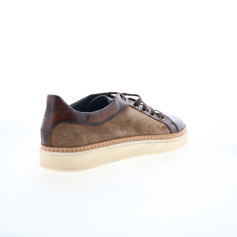 Di Bianco Mesina Mens Brown Leather Lace Up Lifestyle Sneakers Shoes