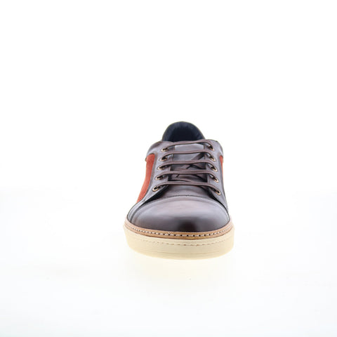 Di Bianco Messina Mens Brown Leather Lace Up Lifestyle Sneakers Shoes