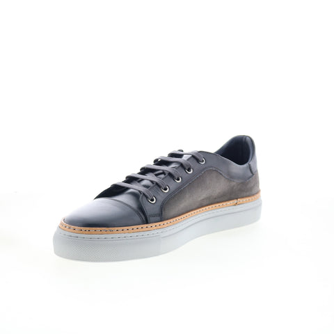 Di Bianco Messina Mens Gray Suede Lace Up Lifestyle Sneakers Shoes