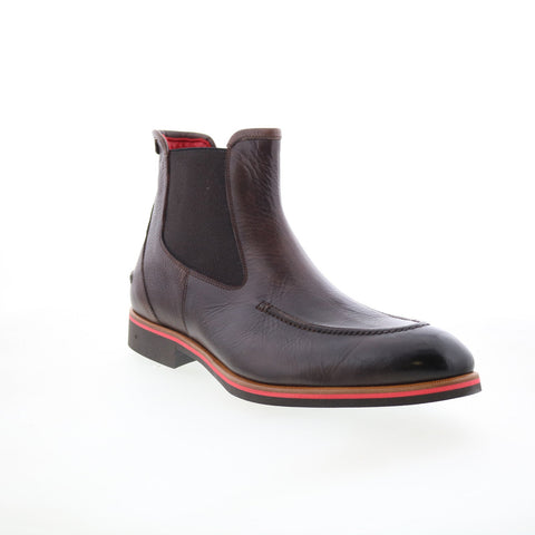 Di Bianco Minori Mens Brown Leather Slip On Chelsea Boots