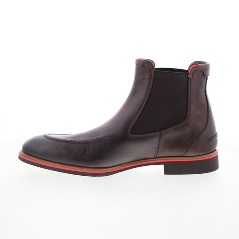 Di Bianco Minori Mens Brown Leather Slip On Chelsea Boots