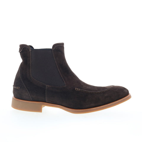 Di Bianco Minori Mens Brown Suede Slip On Chelsea Boots