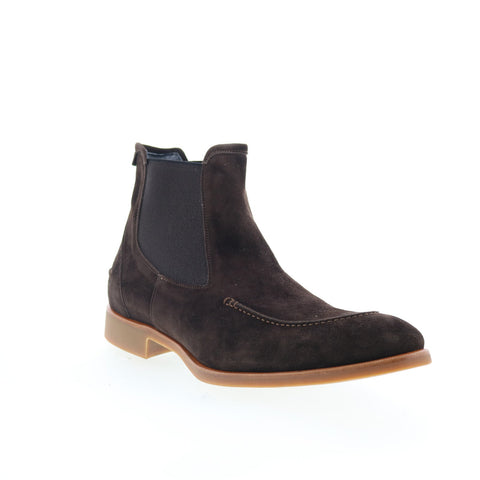 Di Bianco Minori Mens Brown Suede Slip On Chelsea Boots