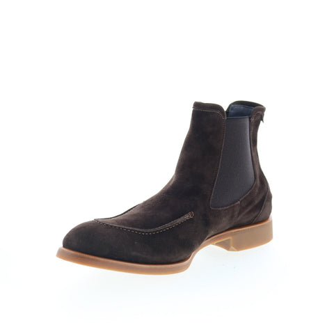 Di Bianco Minori Mens Brown Suede Slip On Chelsea Boots