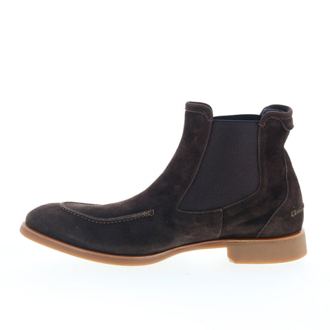 Di Bianco Minori Mens Brown Suede Slip On Chelsea Boots