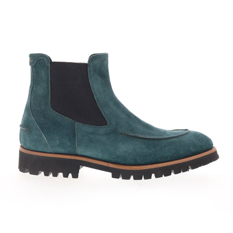 Di Bianco Minori Mens Green Suede Slip On Chelsea Boots