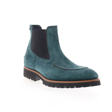 Di Bianco Minori Mens Green Suede Slip On Chelsea Boots