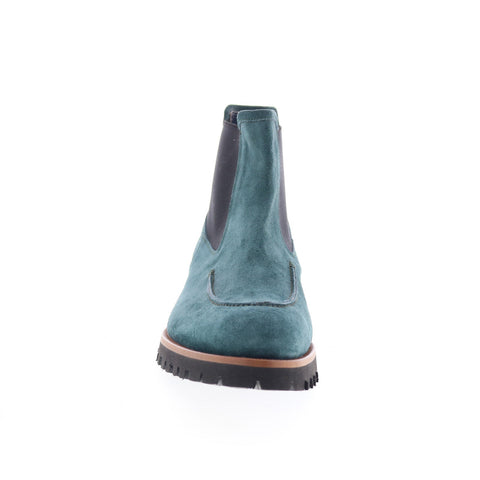 Di Bianco Minori Mens Green Suede Slip On Chelsea Boots