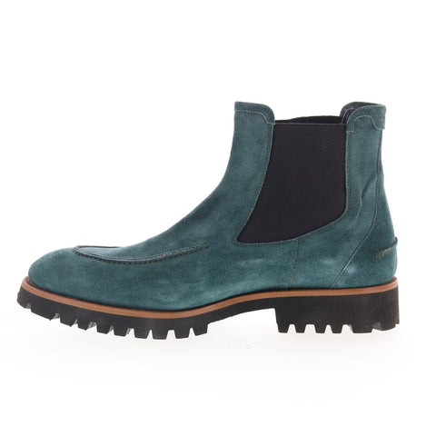Di Bianco Minori Mens Green Suede Slip On Chelsea Boots