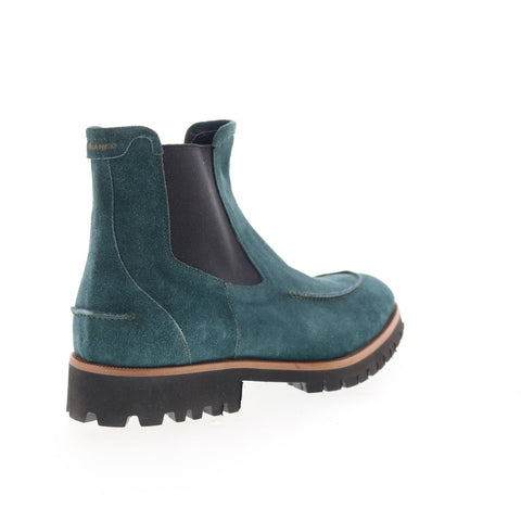 Di Bianco Minori Mens Green Suede Slip On Chelsea Boots