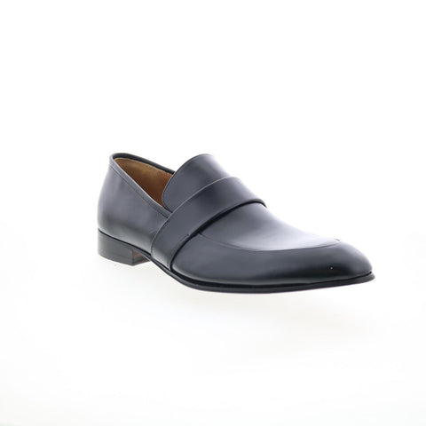 Di Bianco Mira Mens Black Leather Slip On Loafers & Slip Ons Casual Shoes