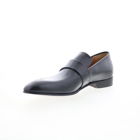 Di Bianco Mira Mens Black Leather Slip On Loafers & Slip Ons Casual Shoes