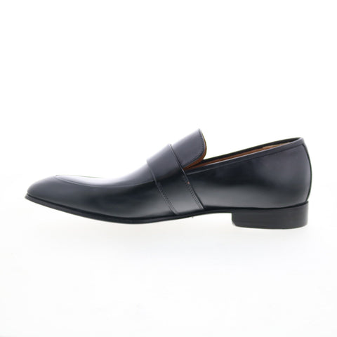 Di Bianco Mira Mens Black Leather Slip On Loafers & Slip Ons Casual Shoes