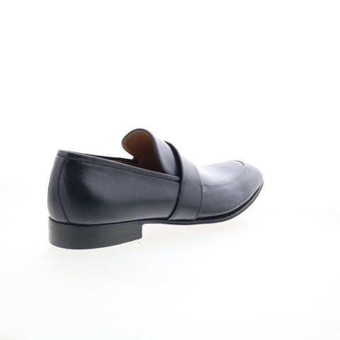 Di Bianco Mira Mens Black Leather Slip On Loafers & Slip Ons Casual Shoes