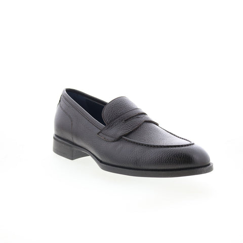 Di Bianco Miseno Mens Brown Leather Slip On Loafers & Slip Ons Penny Shoes