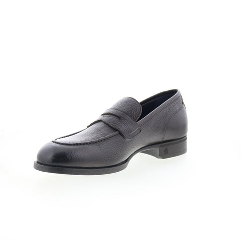 Di Bianco Miseno Mens Brown Leather Slip On Loafers & Slip Ons Penny Shoes