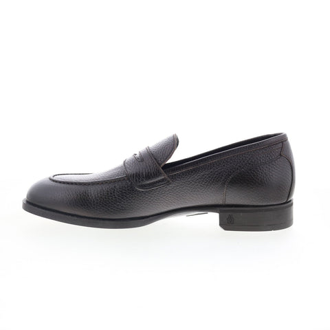 Di Bianco Miseno Mens Brown Leather Slip On Loafers & Slip Ons Penny Shoes