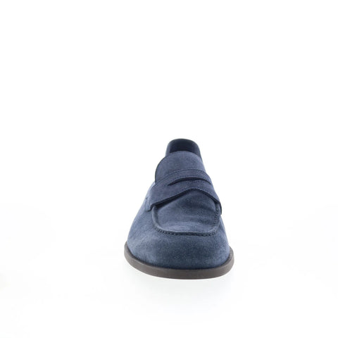 Di Bianco Miseno Mens Blue Suede Slip On Loafers & Slip Ons Penny Shoes