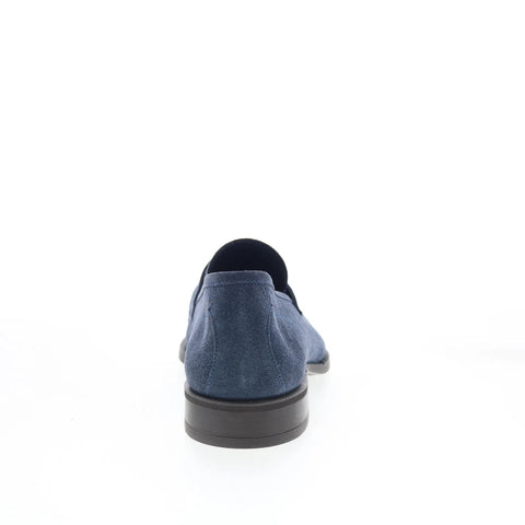 Di Bianco Miseno Mens Blue Suede Slip On Loafers & Slip Ons Penny Shoes