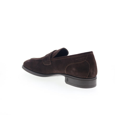 Di Bianco Miseno Mens Brown Suede Slip On Loafers & Slip Ons Penny Shoes